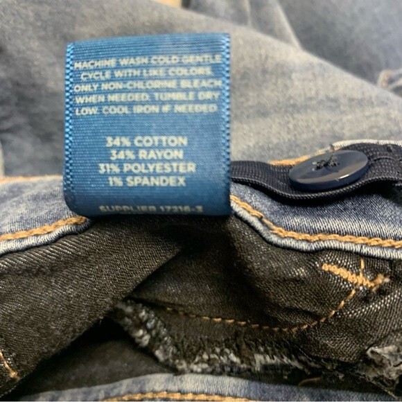 Distressed Patched Superflex Jean Girl 5 Blue Denim Medium Wash Adjustable Waist - Picture 6 of 6